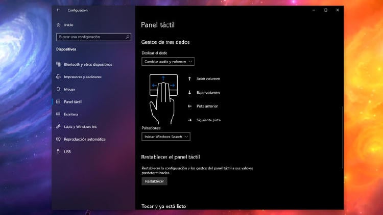 gestos touchpad windows 10