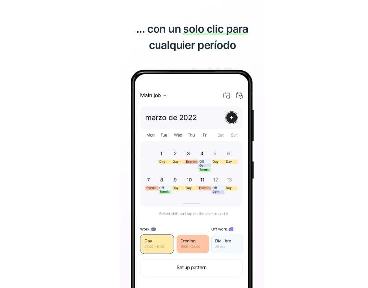 calendario horario trabajo