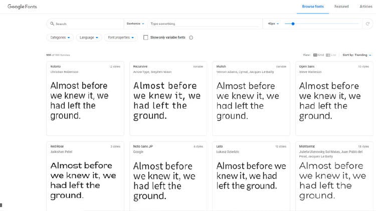 google fonts