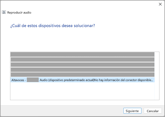 Solucionador de problemas de sonido