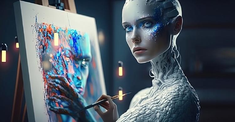 inteligencia artificial pintando inteligencia artificial pintando