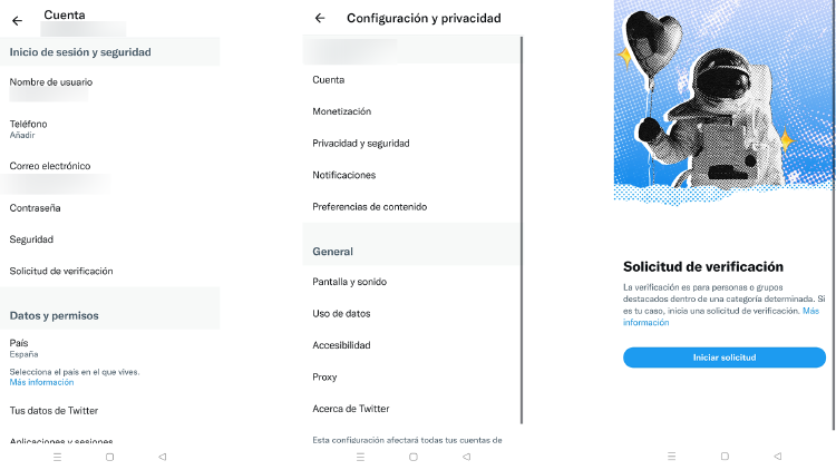 solicitud de verificación en twitter