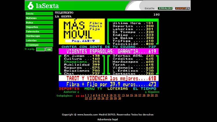 Teletexto online ordenador